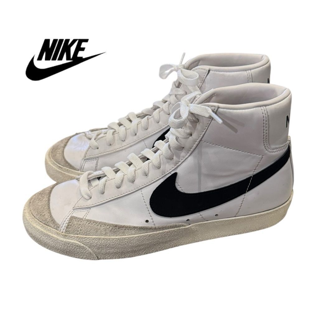 Nike Women's Blazer Mid 77 Black White Leather CZ1055-100 Shoes Sneakers 9.5